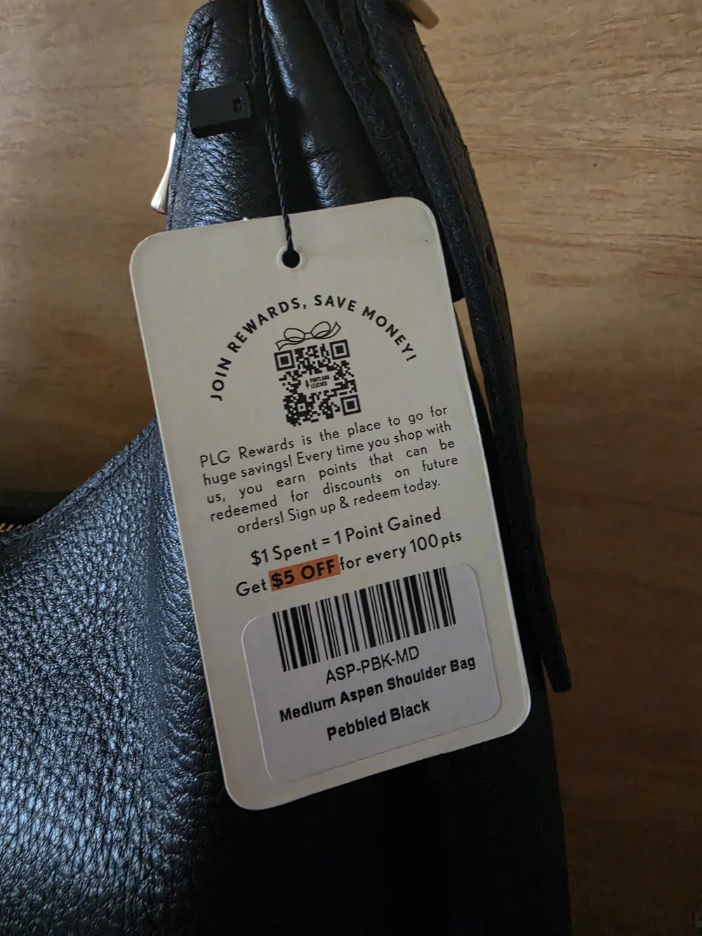 Portland Leather Good Black Medium Aspen Brand New